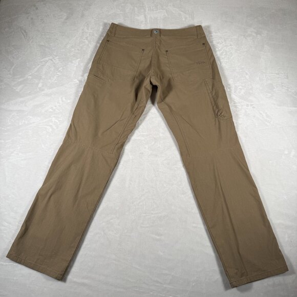 Kuhl Revolvr Hiking Pants Men Size 34x34 Vintage Patina Dye Snap Closure Beige - Picture 12 of 13